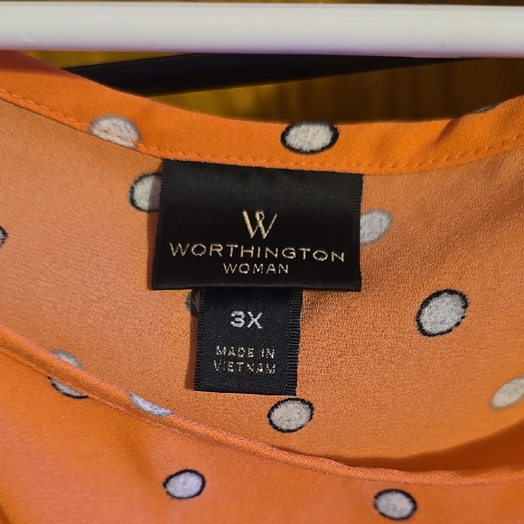 Worthington Orange Oversized Blouse with Rounded Neckline - Picture 2 of 4